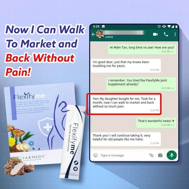 Customer: can walk to market and back without pain after a month