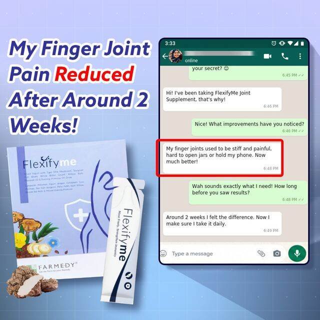 Customer: finger joint pain reduced after 2 weeks, easier to open jars and hold phone